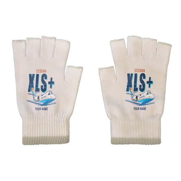 Cessna Citation XLSPlus - Gloves - Cut - Cartoon + Name - Beige