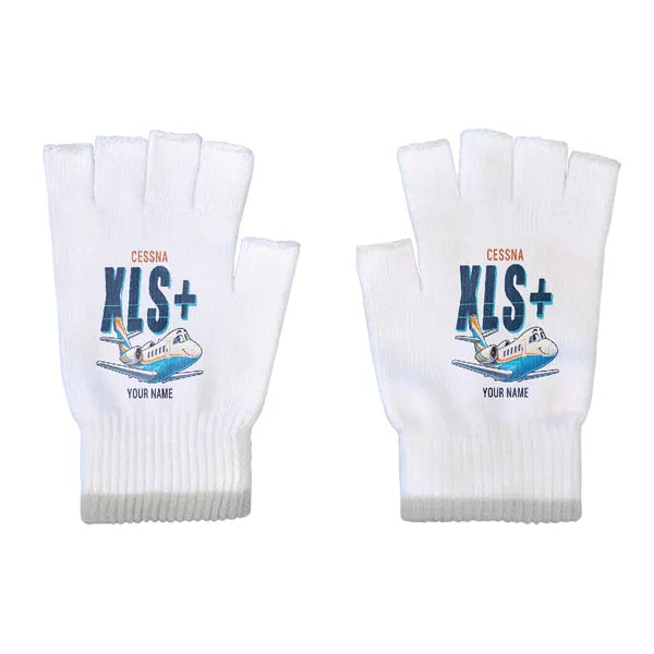 Cessna Citation XLSPlus - Gloves - Cut - Cartoon + Name - White