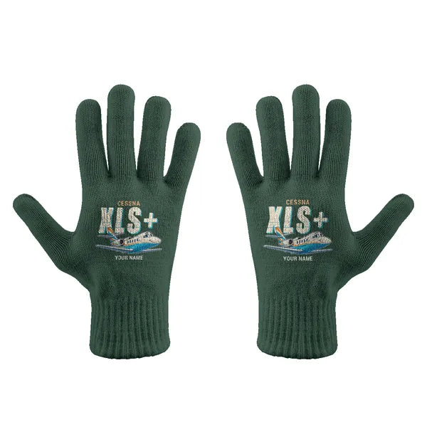 Cessna Citation XLSPlus - Gloves - Full - Cartoon + Name - Dark Green