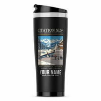 Thumbnail for Cessna Citation XLSPlus - Poster + Name - Stainless Steel (No Holder) - Black