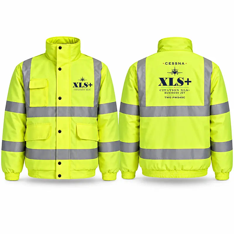 Cessna Citation XLSPlus Reflective Winter Jackets - Heritage - Fluorescent Yellow