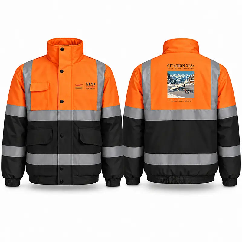 Cessna Citation XLSPlus Reflective Winter Jackets - Poster - Orange & Navy