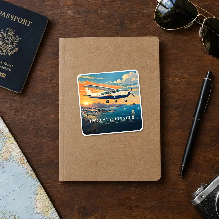 Cessna T207A Stationair 8 - 3D - Square Sticker - Notebook