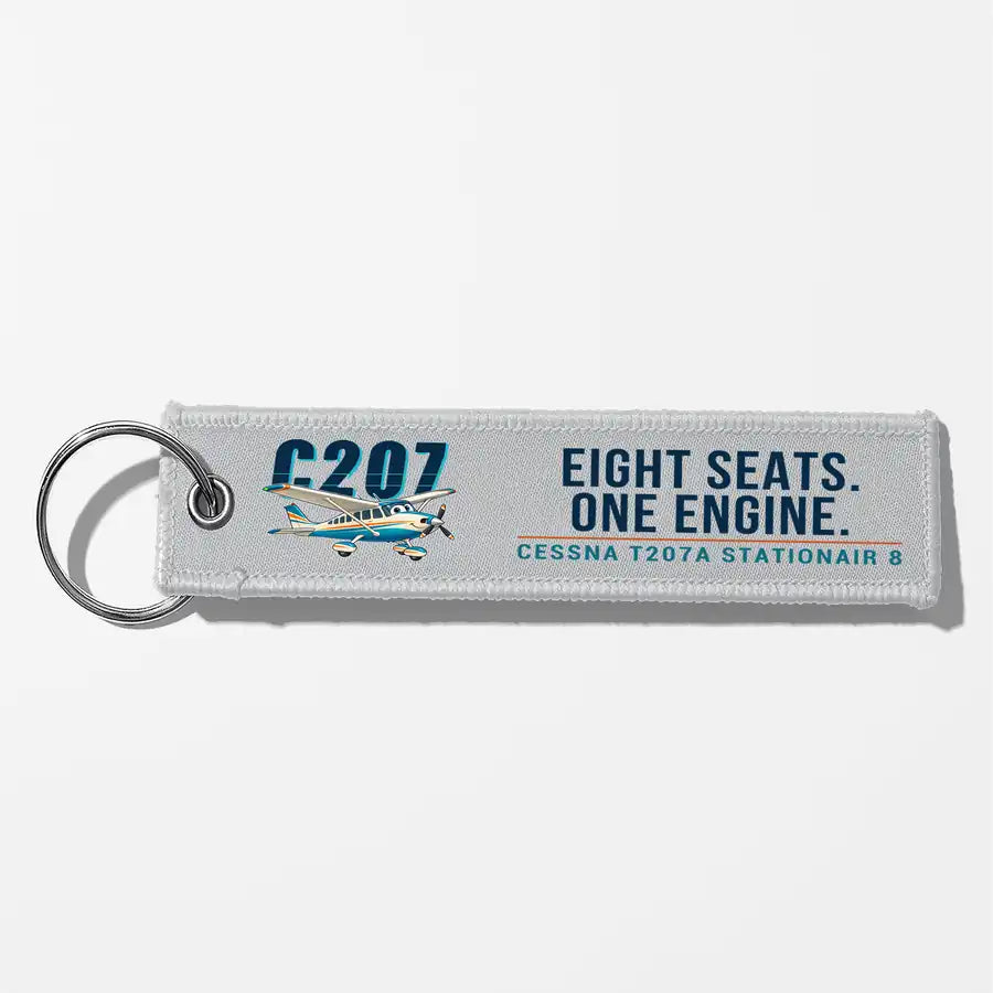 Cessna T207A Stationair 8 Aviator Key Chains - Light Gray - Cartoon