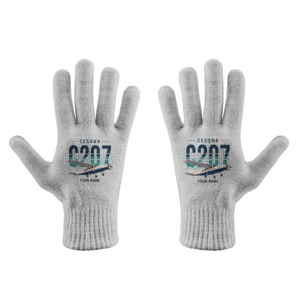 Cessna T207A Stationair 8 - Gloves - Full - Original + Name - Light Gray
