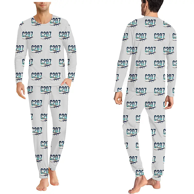 Cessna T207A Stationair 8 - Men Pajamas - Original Pattern - Light Gray