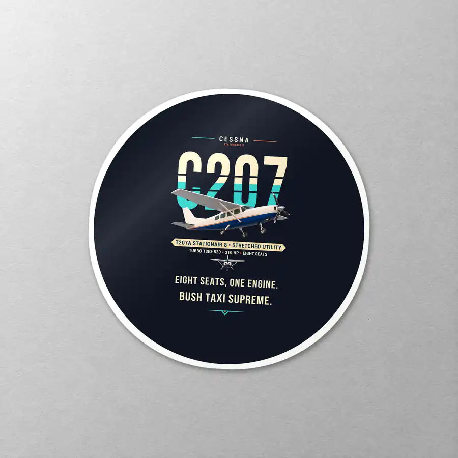 Cessna T207A Stationair 8 - Original - Circle Sticker - Close-up