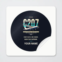 Thumbnail for Cessna T207A Stationair 8 - Original + Name - Circle Sticker - Peel