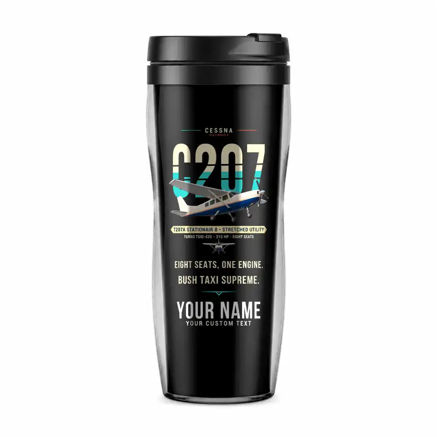 Cessna T207A Stationair 8 - Original + Name - Plastic (No Holder) - Black