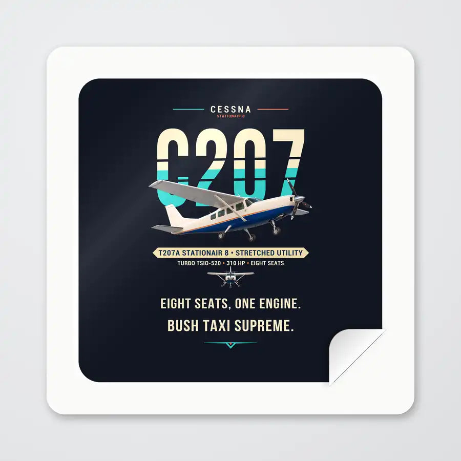 Cessna T207A Stationair 8 - Original - Square Sticker - Peel
