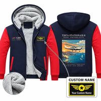 Thumbnail for Cessna T207A Stationair 8 Zipped Sweatshirts - Poster + Name - Navy & Red