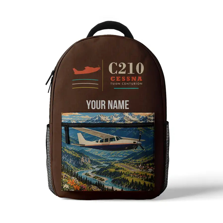 Cessna T210N Centurion - 3D Backpack - Brown + Name