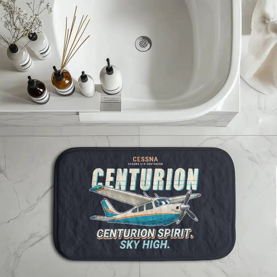 Cessna T210N Centurion - Cartoon - Bath Mat