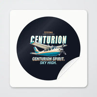Thumbnail for Cessna T210N Centurion - Cartoon - Circle Sticker - Peel