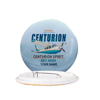 Thumbnail for Cessna T210N Centurion - Cartoon + Name - Pin - Light Blue