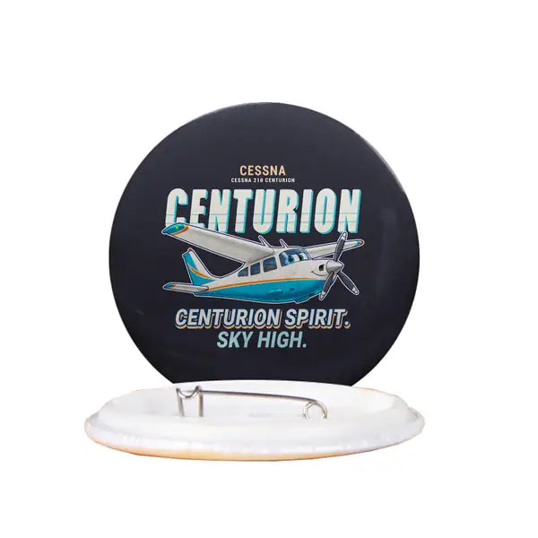 Cessna T210N Centurion - Cartoon - Pin - Black