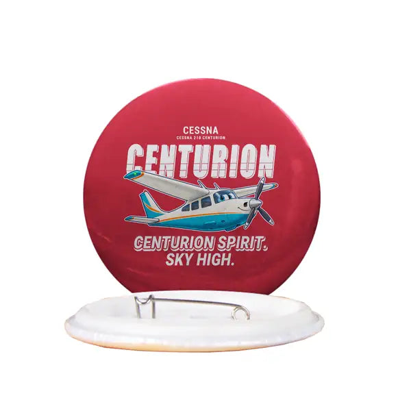 Cessna T210N Centurion - Cartoon - Pin - Red