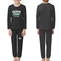 Thumbnail for Cessna T210N Centurion - Children Pajamas - Cartoon Chest + Name - Black