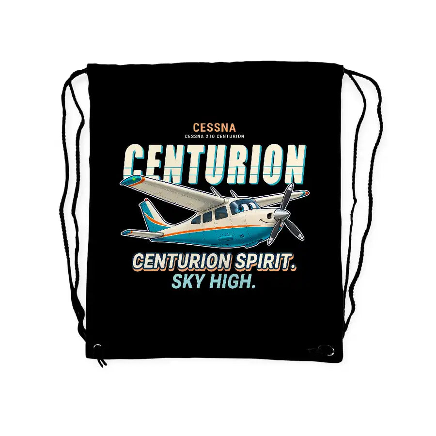 Cessna T210N Centurion - Drawstring Bag - Cartoon - Black