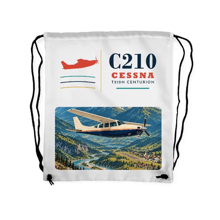 Cessna T210N Centurion - Drawstring Bag - Classic - White