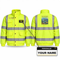 Thumbnail for Cessna T210N Centurion Reflective Winter Jackets - Poster + Name - Fluorescent Yellow