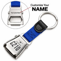 Thumbnail for Cessna T210N Centurion - Seat Belt Key Chain - Heritage + Name - Blue