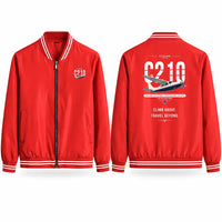 Thumbnail for Cessna T210N Centurion Stylish Jackets - Baseball Collar - Original - Red