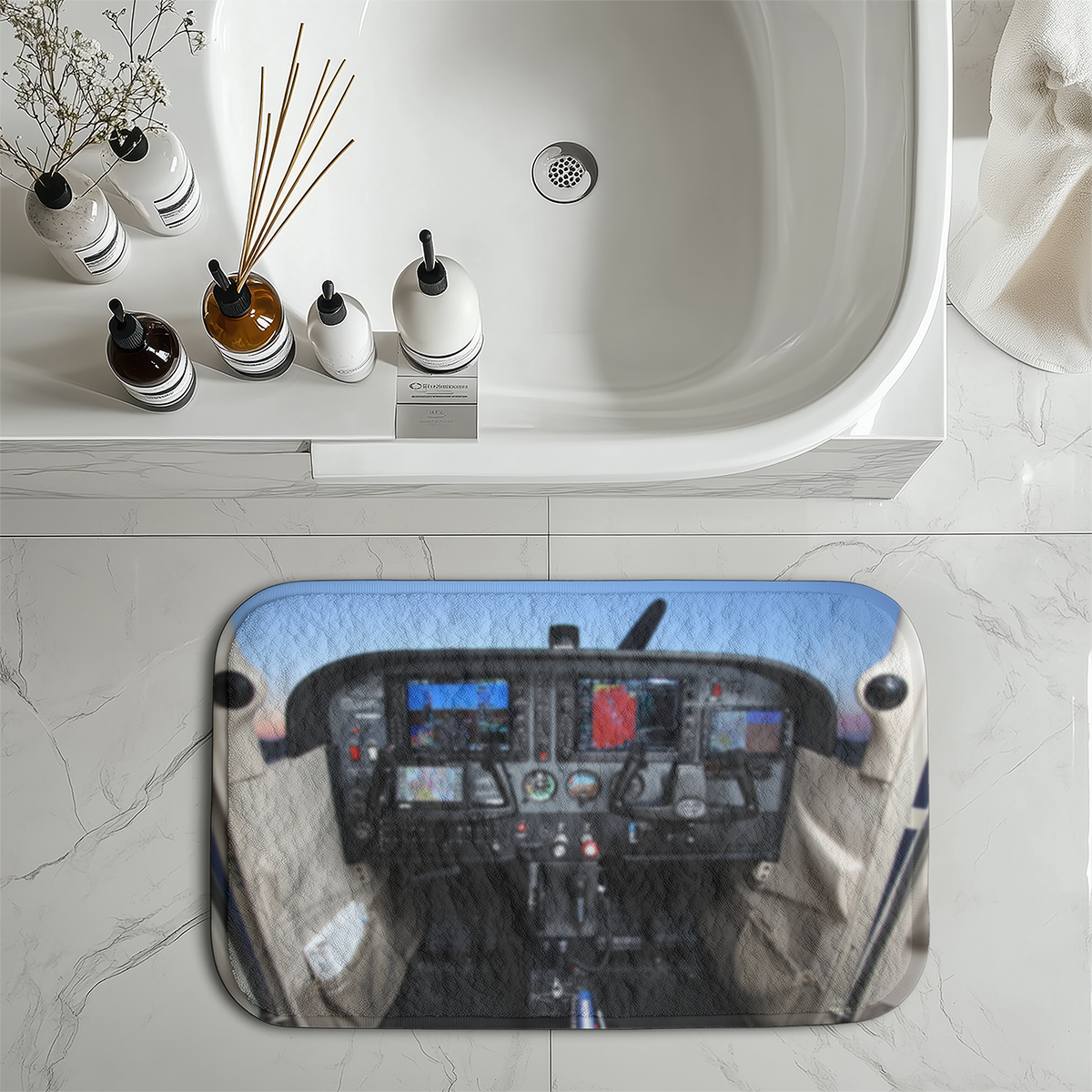 Cessna 172 Cockpit Designed Bath Mats