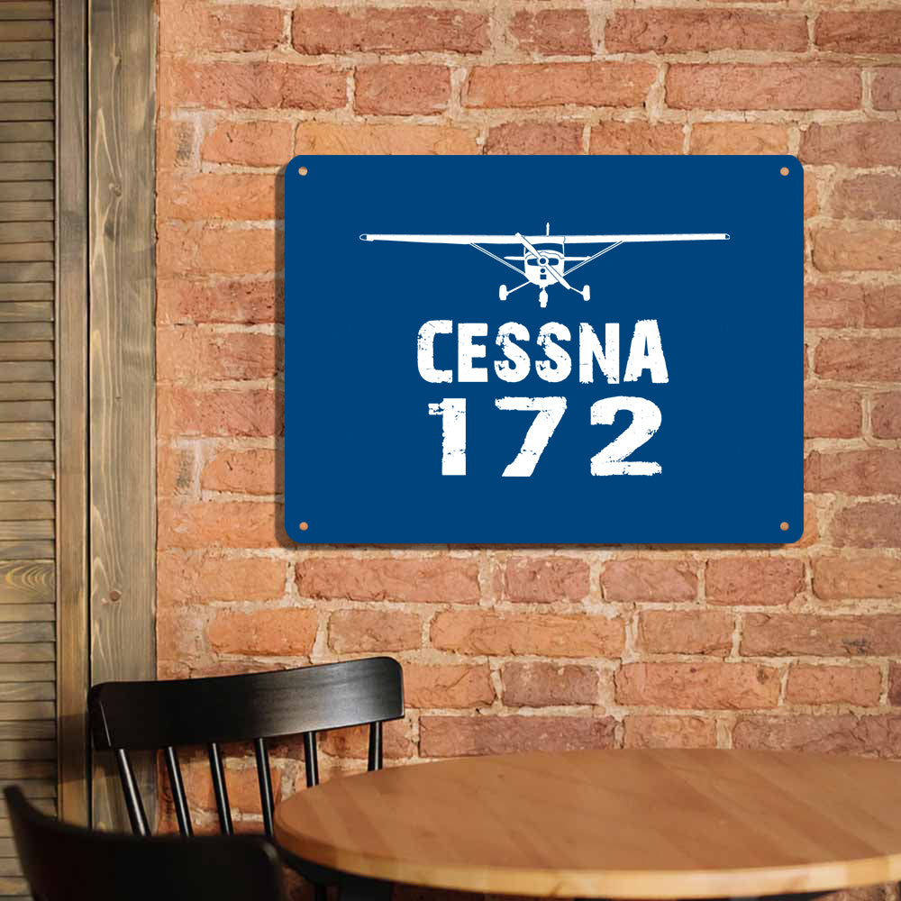 Cessna 172 & Plane Printed Metal Sign