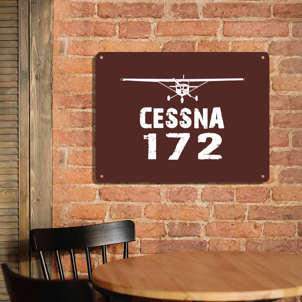 Cessna 172 & Plane Printed Metal Sign