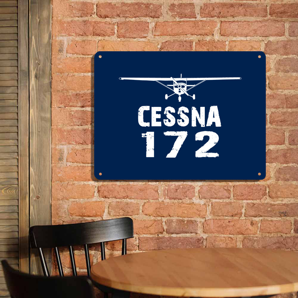 Cessna 172 & Plane Printed Metal Sign
