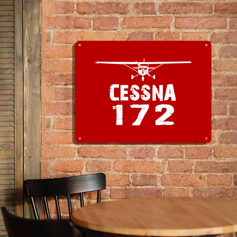 Cessna 172 & Plane Printed Metal Sign