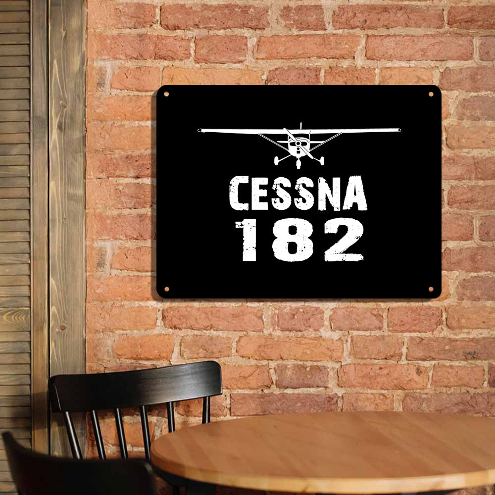Cessna 182 & Plane Printed Metal Sign