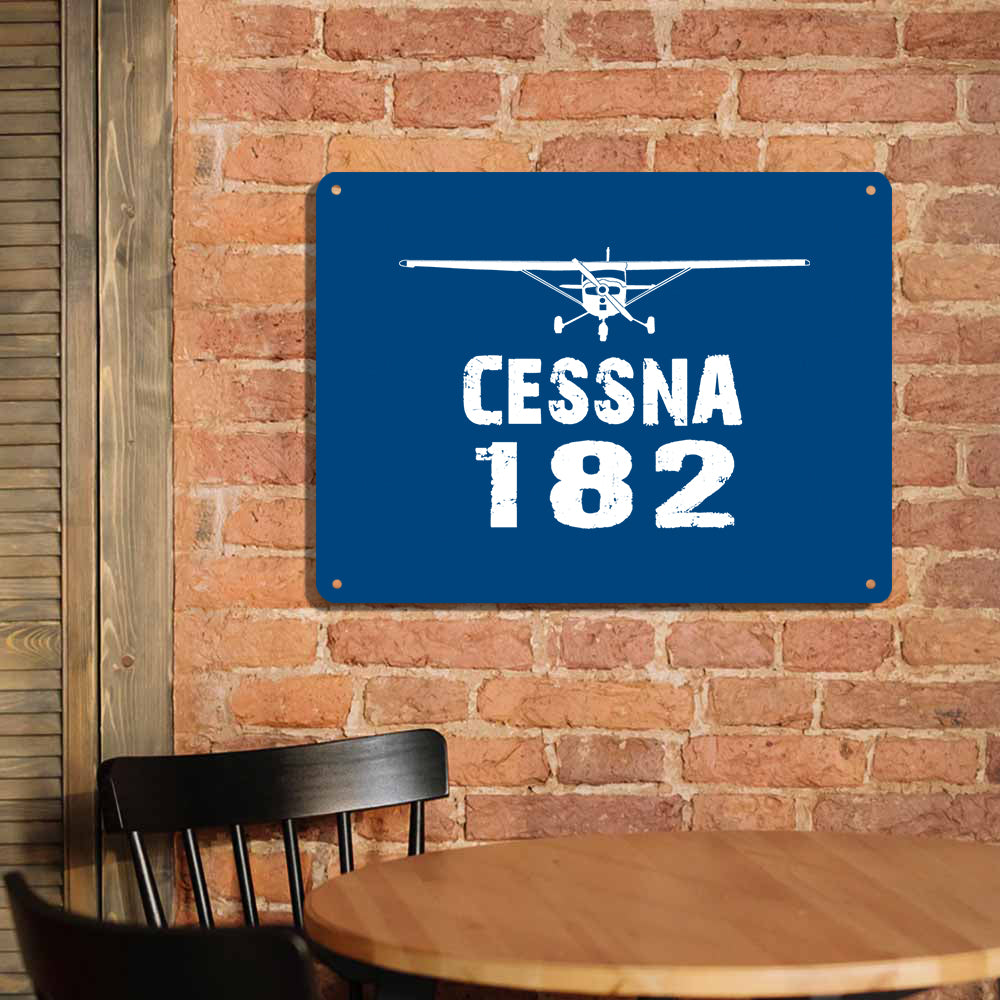Cessna 182 & Plane Printed Metal Sign