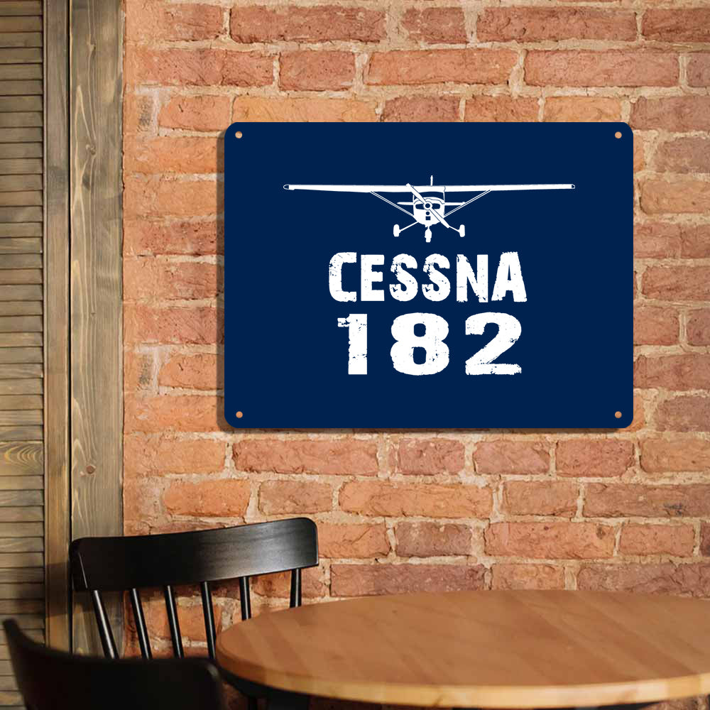 Cessna 182 & Plane Printed Metal Sign