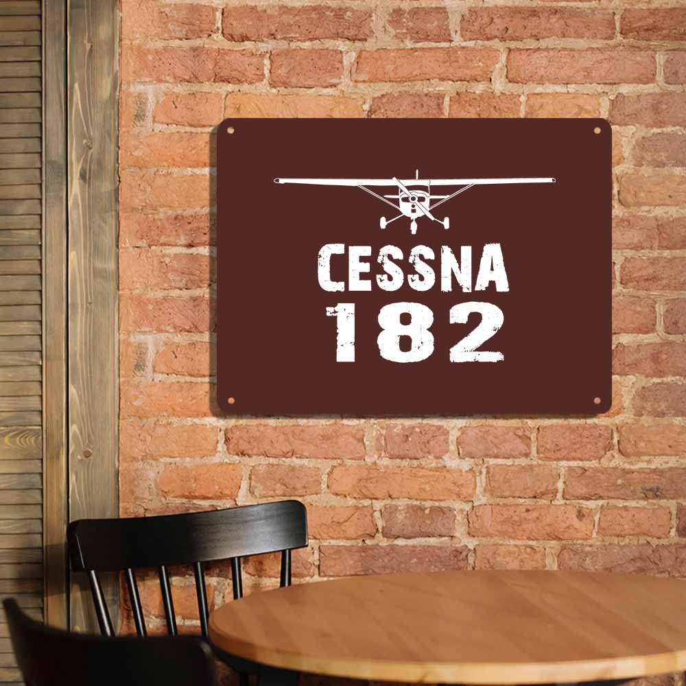 Cessna 182 & Plane Printed Metal Sign