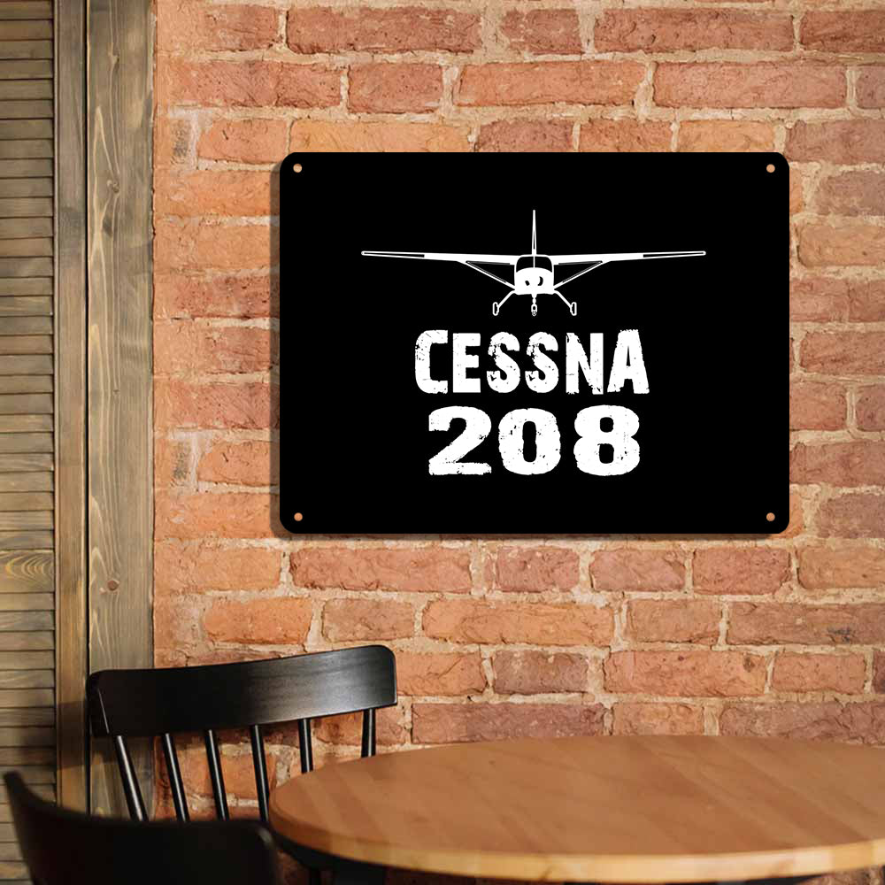 Cessna 208 & Plane Printed Metal Sign