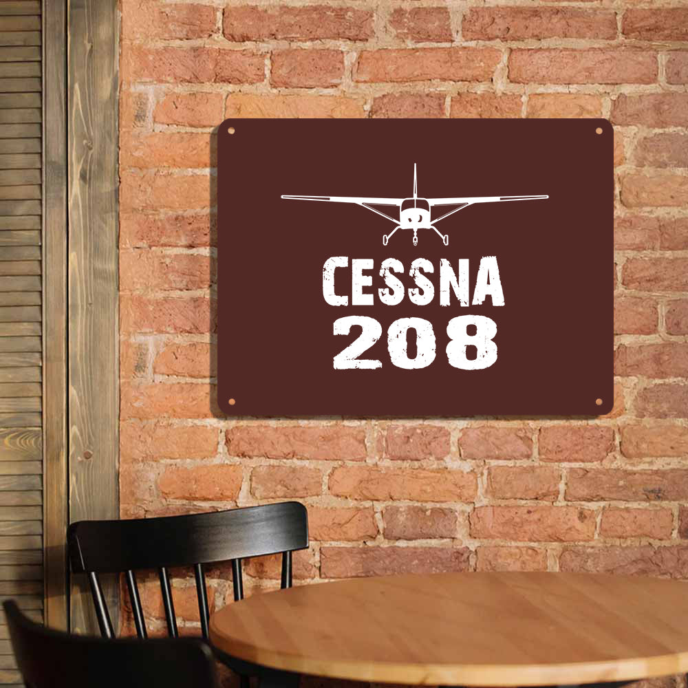 Cessna 208 & Plane Printed Metal Sign