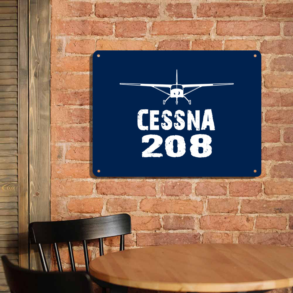 Cessna 208 & Plane Printed Metal Sign