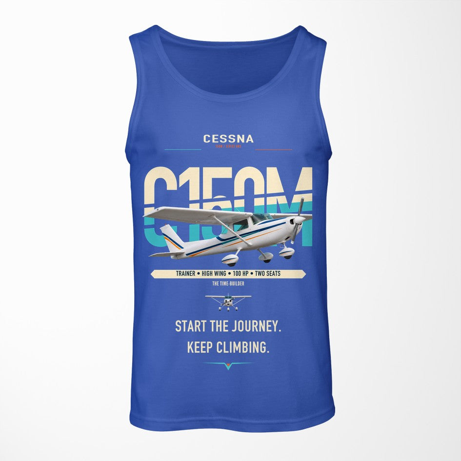 Cessna 150M design on blue tank top