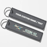 Thumbnail for Cartoon Cessna 152 Aviator Key Chains - Gray - Personalized