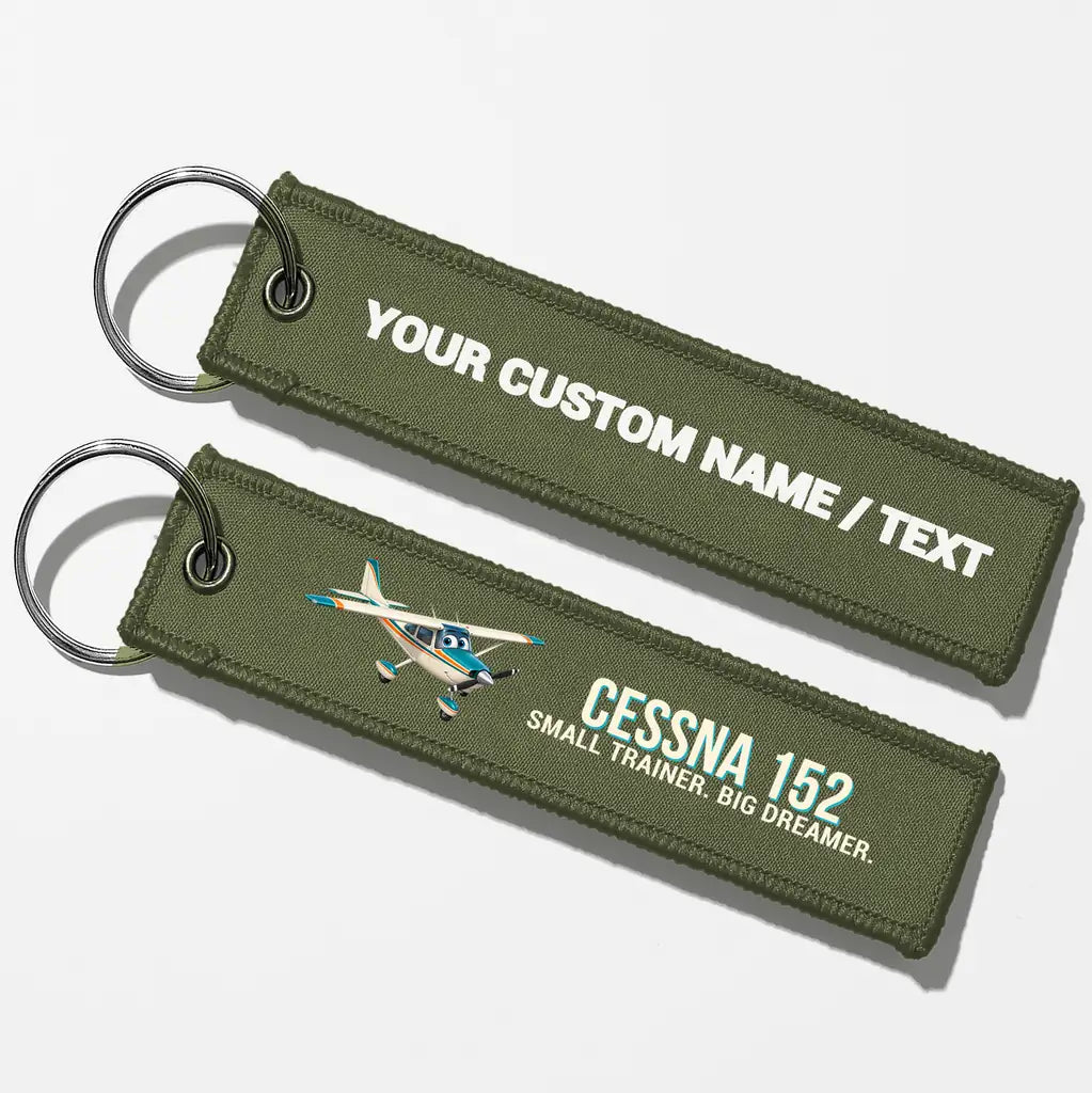 Cartoon Cessna 152 Aviator Key Chains - Green Army - Personalized