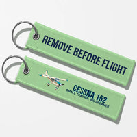 Thumbnail for Cartoon Cessna 152 Aviator Key Chains - Light Green - Remove Before Flight