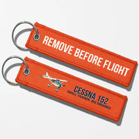Thumbnail for Cartoon Cessna 152 Aviator Key Chains - Orange - Remove Before Flight