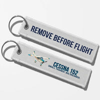Thumbnail for Cartoon Cessna 152 Aviator Key Chains - White - Remove Before Flight
