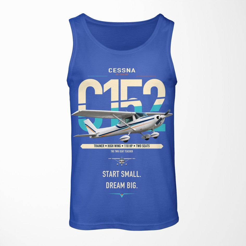 Cessna 152 design on blue tank top