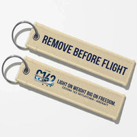 Thumbnail for Cessna 162 Skycatcher Aviator Key Chains - Beige - Remove Before Flight