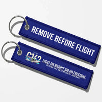 Thumbnail for Cessna 162 Skycatcher Aviator Key Chains - Blue - Remove Before Flight
