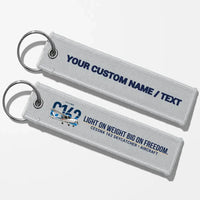 Thumbnail for Cessna 162 Skycatcher Aviator Key Chains - Light Gray - Personalized