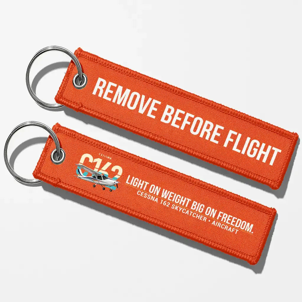 Cessna 162 Skycatcher Aviator Key Chains - Orange - Remove Before Flight